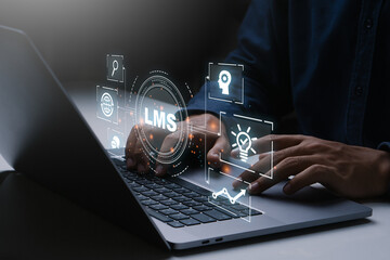LMS - Learning Management System for lesson and online education, course, application, study, e...