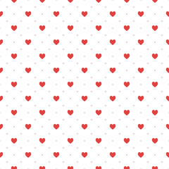 Red Heart pattern - seamless polka vector background © Tupungato