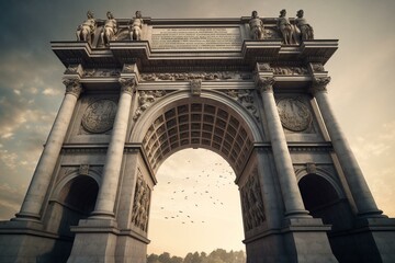 A monumental archway commemorating victory. Generative AI