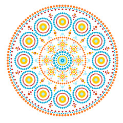 Mandala pattern dot painting