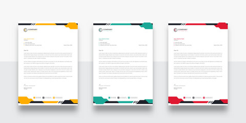 Abstract Modern and Creative Corporate Business letterhead design template. Creative letterhead template vector. color variation creative letterhead template design. modern letterhead design template 