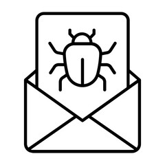 Email Virus Thin Line Icon