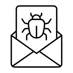 Email Virus Thin Line Icon