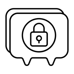 Encrypted Chat Thin Line Icon