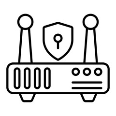 Secure Router Thin Line Icon