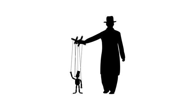puppeteer holding a puppet