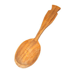 Wooden spoon isolated on white background clipping path.