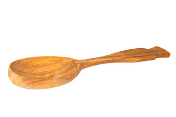 Wooden spoon isolated on white background clipping path.