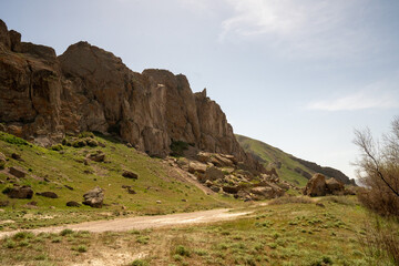 mountain road in the mountains, Ili River Kazakhstan, Central Asia