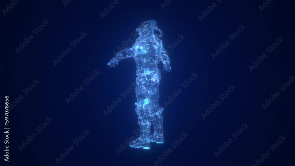 Wall mural blue science fiction mecha warrior display animation, future technology robot model, next-generation