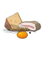 Carbonara ingredients