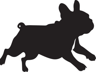 French Bulldog Silhouette full body running