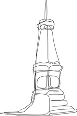 one line art. one continuous line art of a Yogyakarta monument