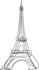 one line art. one continuous line art of The Eiffel Tower