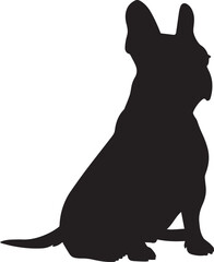 French Bulldog Silhouette full body sitting