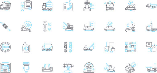 Film sector linear icons set. Cinema, Hollywood, Blockbuster, Indie, Premiere, Actor, Director line vector and concept signs. Script,Screenplay,Soundtrack outline illustrations Generative AI