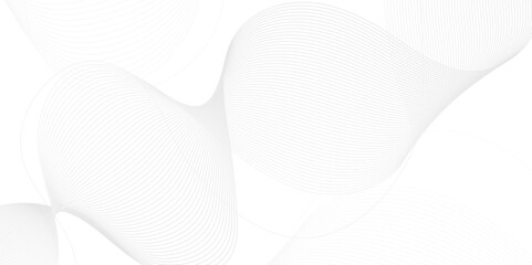 Gray and white abstract background with flowing particles. Digital future technology concept. Abstract white paper wave background and abstract gradient and white wave curve lines.