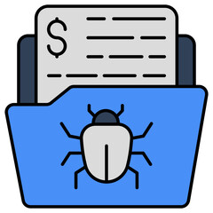 A unique design icon of infected folder 