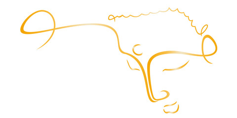 vector illustration, illustration of a buddha face with gold color, vesak day