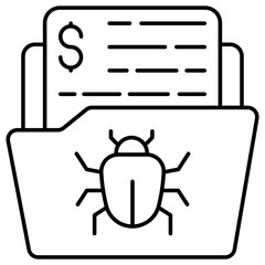 A unique design icon of infected folder 