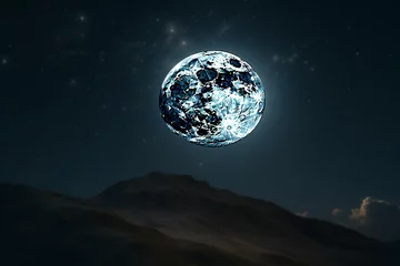Photo sur Plexiglas Pleine Lune arbre Sky full of stars with a moon at the top. Generative AI