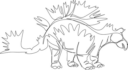Jurassic park. one line art. one continuous line art of a dinosaur	