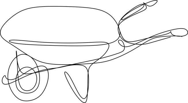 recommend clip art: one line art. one continuous line art. a wheelbarrow