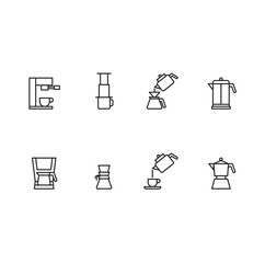 Coffee icons set pictograms - obrazy, fototapety, plakaty