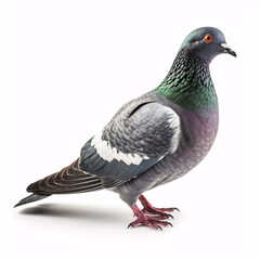 Pigeon isolated on white background.