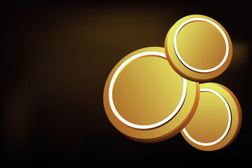 Gradient background with gold coin. EPS 10