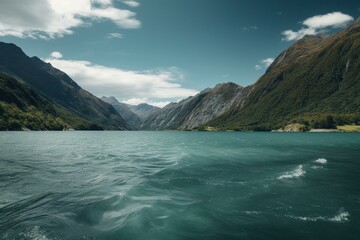 Scenic fjord in NZ. Generative AI