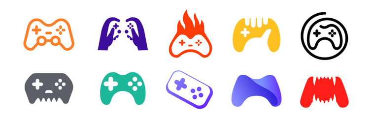 Gaming logo set. Game pad icon set. © 123levit