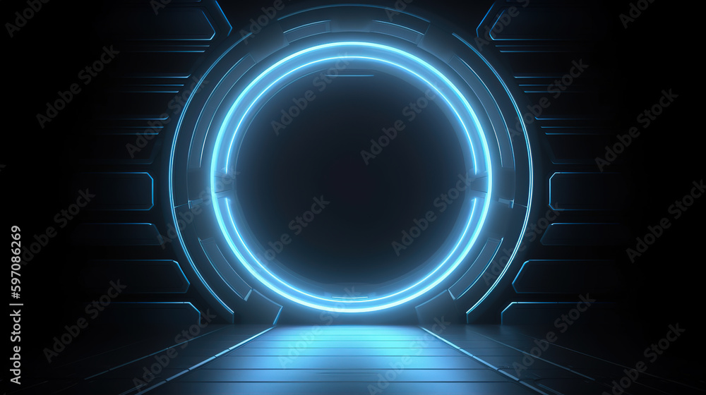 Canvas Prints science fiction mechanical base,created with generative ai tecnology.