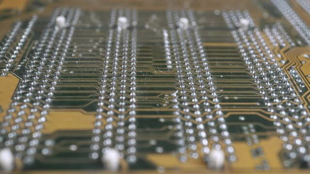 Integrated Electrical Circuit Motherboard Closeup.