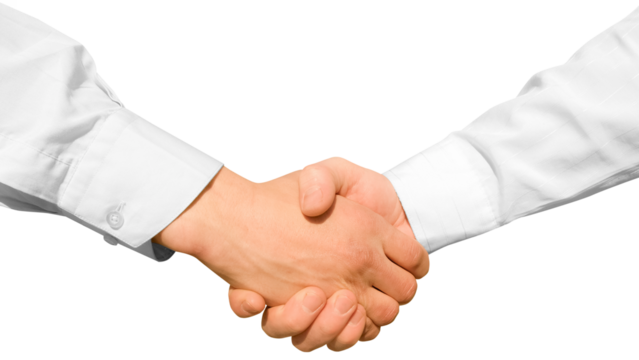 handshake of two businessmen on a png  background