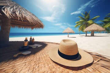 beautiful beach hat from generative ai