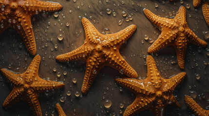 Fototapeta na wymiar Background from starfish created with generative AI technology