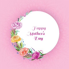 Happy mothers day background with beautiful decorative floral design