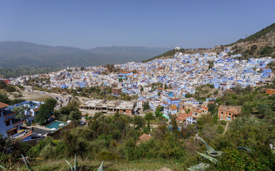 Fototapeta na wymiar view of the city and Ras el Ma, Chauen,blue town, Rif mountains, morocco, africa