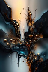 Abstract ink paint texture background made with generative ai
