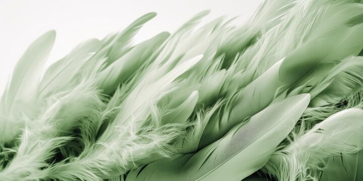 Natural Background Of Bright Green Feathers On A White Isolated Stock  Photo, Picture and Royalty Free Image. Image 92150350.
