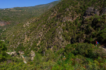 God's Bridge, hiker, Akchour, Talassemtane Nature Park, Rif region, morocco, africa