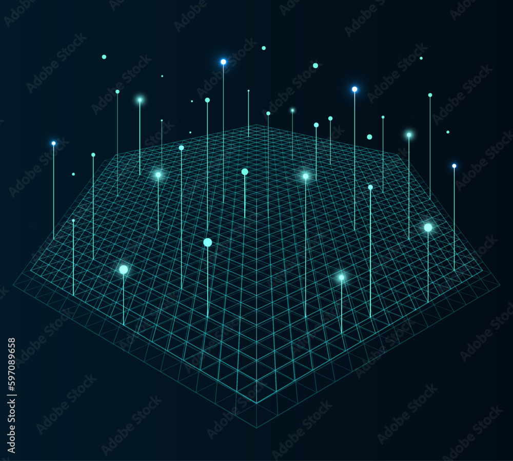 Aufkleber Big data visual information background. Social network concept. Connection vector background.