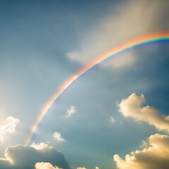 rainbow in the blue sky