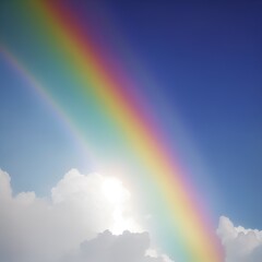 Naklejka na ściany i meble rainbow in the blue sky