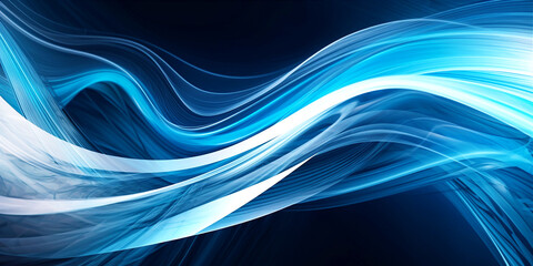 abstract blue line background. Generative ai