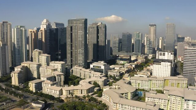 Aerial view of Bonifacio Global City. It is a financial business district in Taguig, Metro Manila, Philippines