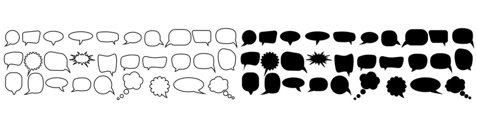 Speech bubbles icon vector set. massage icon vector set. chat symbol or logo.