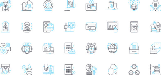 Urban culture linear icons set. Graffiti, Hip hop, Streetwear, Skateboarding, Rap, Breakdancing, DJing line vector and concept signs. Afrocentric,Multiculturalism,Subcultures outline illustrations