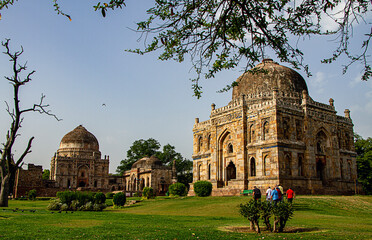 Lodhi Gardens:Tomb of Sikander Lodhi with beautiful garden and carvings 